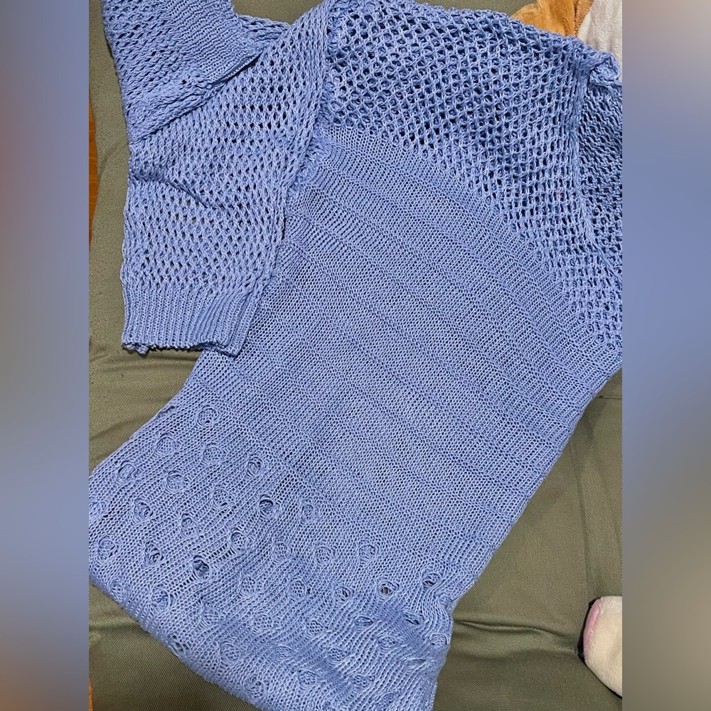 Blue Knit Women's Sweater